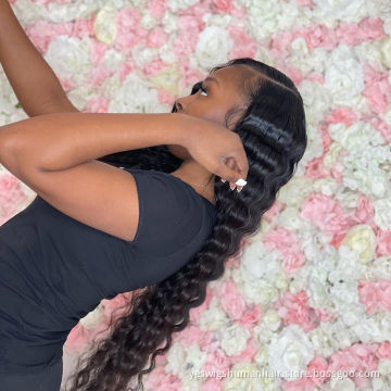 Yeswigs Hd Full Deep Wave Curly Lace Front Wig Raw Indian Virgin Natural Human Hair Lace Frontal Wig For Black Women Human Hair